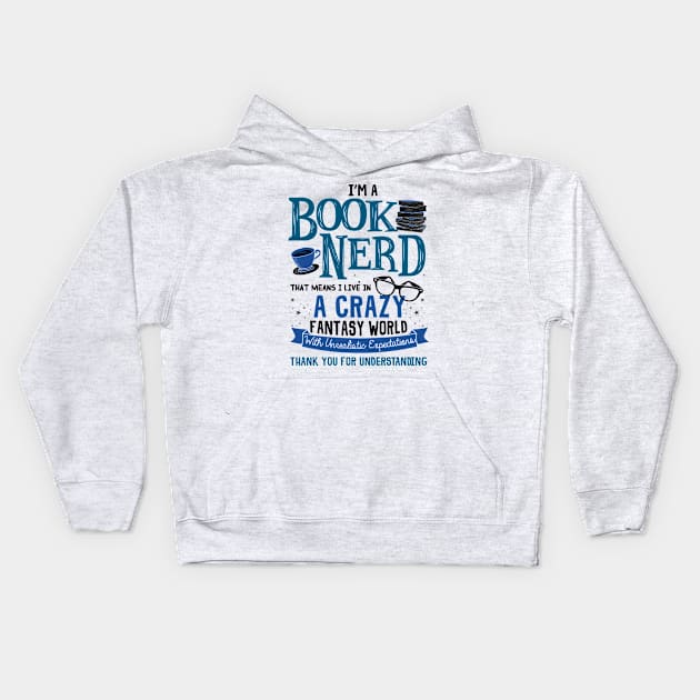 Book Nerd Definition Kids Hoodie by KsuAnn